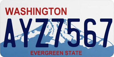 WA license plate AYZ7567