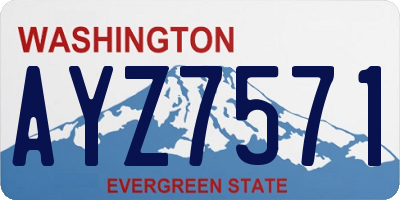WA license plate AYZ7571