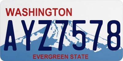 WA license plate AYZ7578