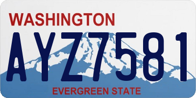 WA license plate AYZ7581