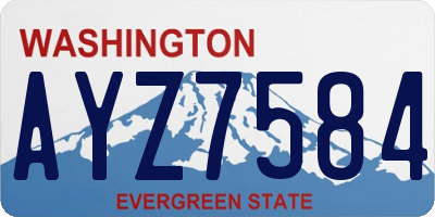 WA license plate AYZ7584