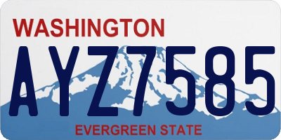 WA license plate AYZ7585