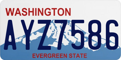 WA license plate AYZ7586