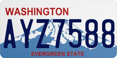 WA license plate AYZ7588