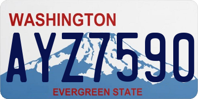 WA license plate AYZ7590