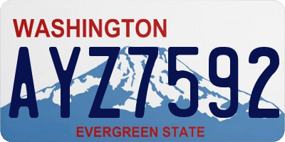 WA license plate AYZ7592