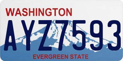 WA license plate AYZ7593