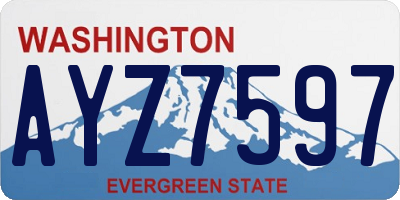 WA license plate AYZ7597
