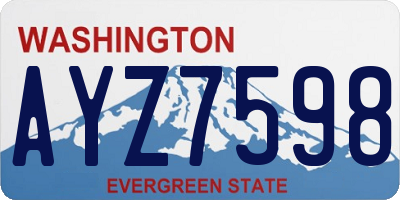 WA license plate AYZ7598