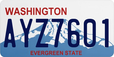 WA license plate AYZ7601