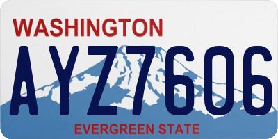 WA license plate AYZ7606