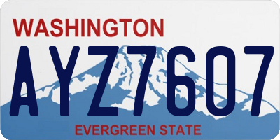 WA license plate AYZ7607