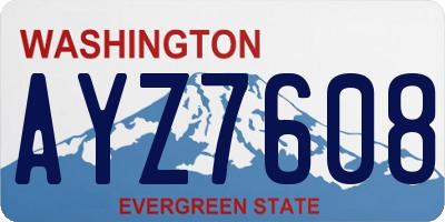 WA license plate AYZ7608