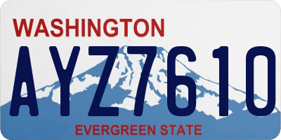 WA license plate AYZ7610