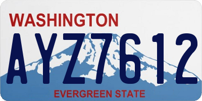 WA license plate AYZ7612