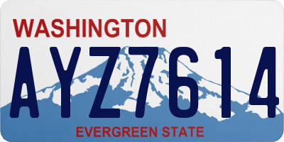 WA license plate AYZ7614