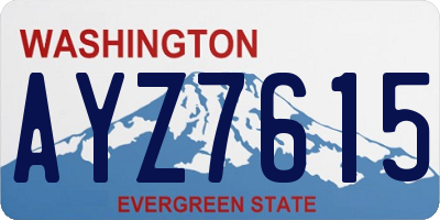 WA license plate AYZ7615