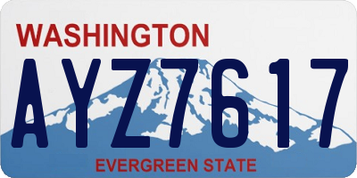 WA license plate AYZ7617