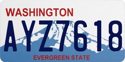 WA license plate AYZ7618