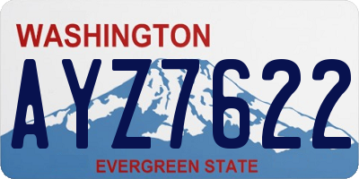WA license plate AYZ7622