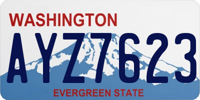WA license plate AYZ7623