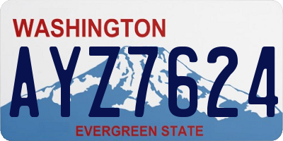 WA license plate AYZ7624