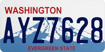 WA license plate AYZ7628
