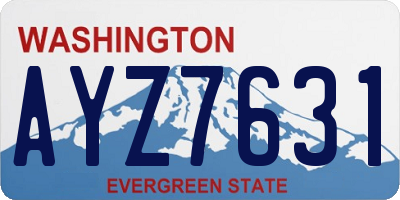 WA license plate AYZ7631