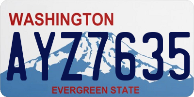 WA license plate AYZ7635