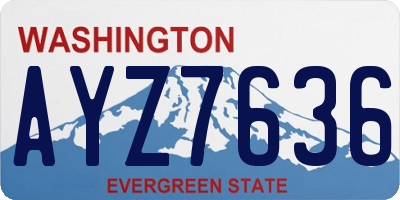 WA license plate AYZ7636