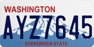 WA license plate AYZ7645