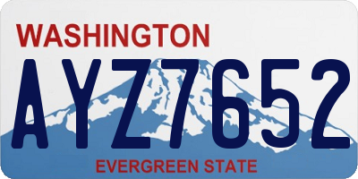 WA license plate AYZ7652