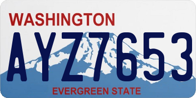 WA license plate AYZ7653
