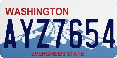 WA license plate AYZ7654
