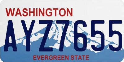 WA license plate AYZ7655