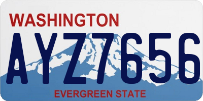 WA license plate AYZ7656