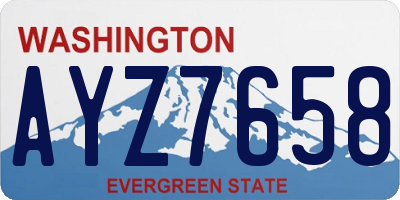 WA license plate AYZ7658