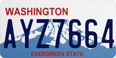 WA license plate AYZ7664