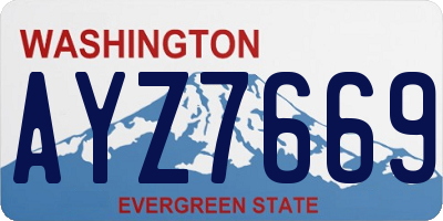 WA license plate AYZ7669