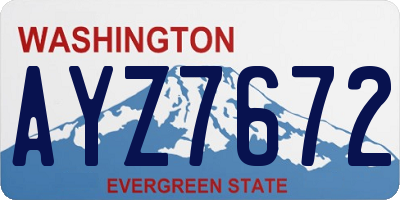 WA license plate AYZ7672