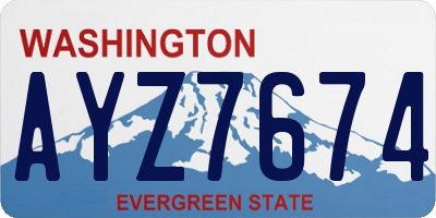 WA license plate AYZ7674
