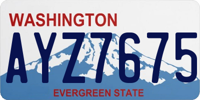 WA license plate AYZ7675