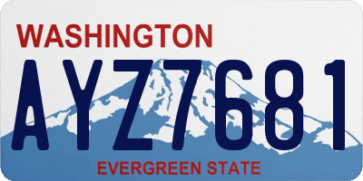 WA license plate AYZ7681