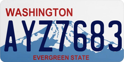WA license plate AYZ7683