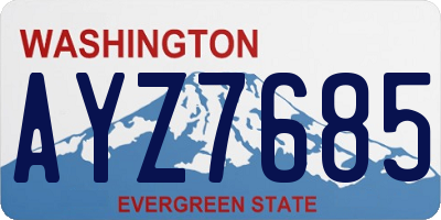 WA license plate AYZ7685