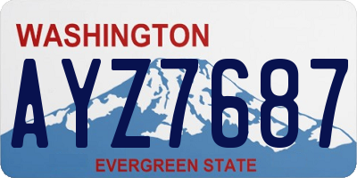 WA license plate AYZ7687