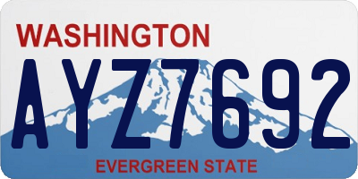 WA license plate AYZ7692