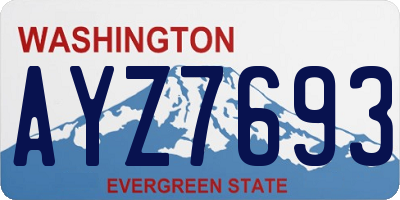 WA license plate AYZ7693