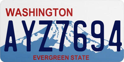 WA license plate AYZ7694