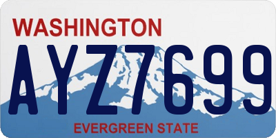 WA license plate AYZ7699